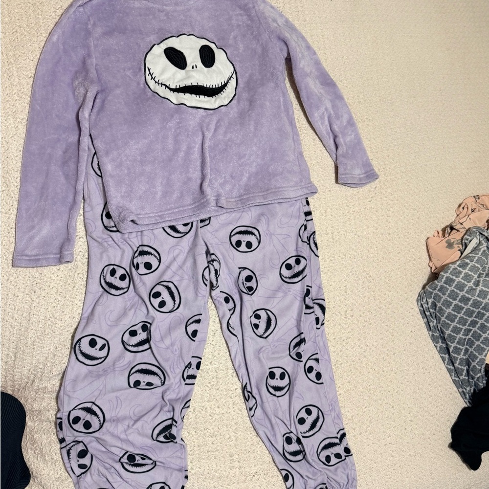 Disney Lilac Skull PJ Set with Black & Gray Accents